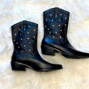 Black Rhinestones Boots…. Never worn